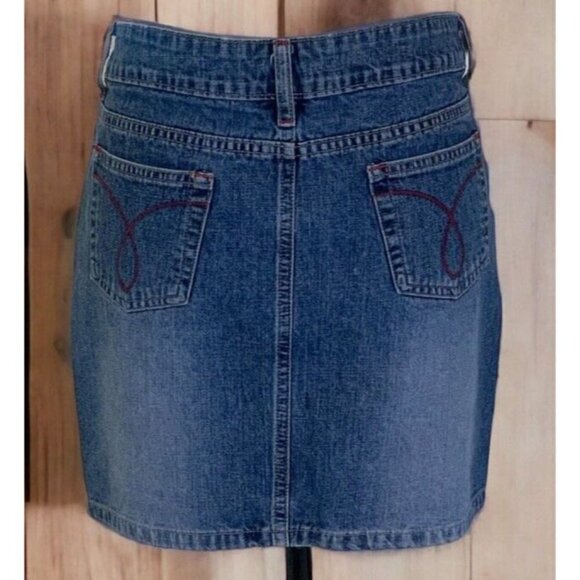 JW Division of Junction West Womens Denim Skirt Size 4 Embroidered Back Pockets - Picture 5 of 12